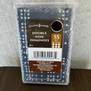 Classic Games Double Nine Dominoes 55 Piece Set Black New Sealed